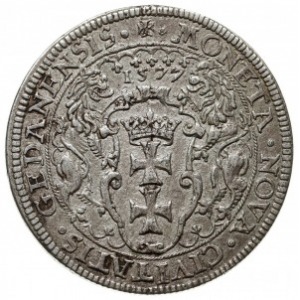 talar 1577, Gdańsk, moneta z walca autorstwa Kacpra Goe...