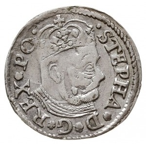trojak 1580, Olkusz, na awersie duża głowa króla oraz n...