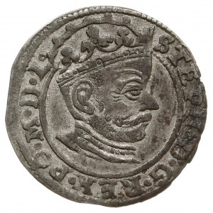 grosz 1581, Ryga, rzadki typ monety - na rewersie herby...