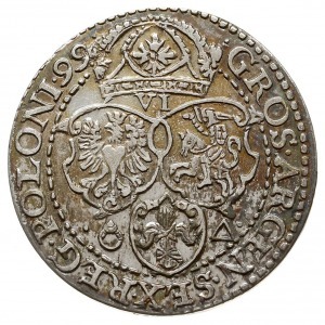 szóstak 1599, Malbork, odmiana z większą głową króla, p...