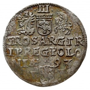 trojak 1593, Olkusz, Iger O.93.2.g  (R3), rzadka moneta...