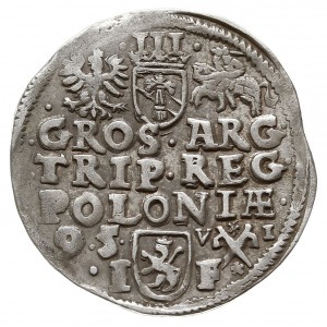 trojak 1595, Poznań, odmiana z dużą głową króla, Iger P...