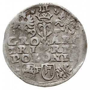 trojak 1595 Lublin, odmiana ze znakiem Topór i skróconą...