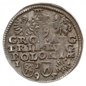 trojak 1595, Lublin, odmiana ze znakiem Topór, skrócona...