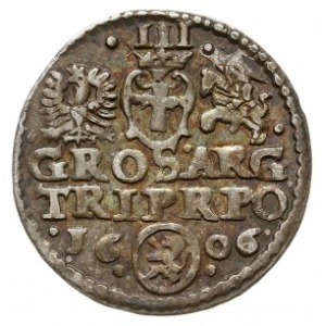 trojak 1606, Kraków, Iger K.06.3.a (R3), rzadki