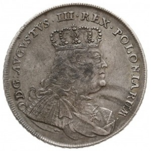 talar 1754, Lipsk, Aw: Popiersie i napis wokoło, Rw: Ta...