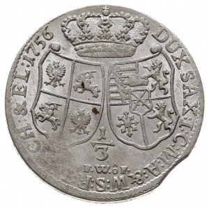 1/3 talara (1/2 guldena) 1756 FWoF, Drezno, Kahnt 555, ...