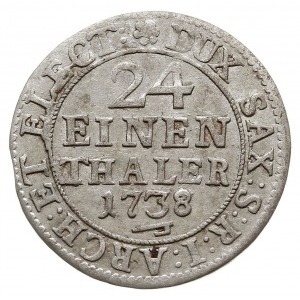 1/24 talara (grosz) 1738, Drezno, odmiana z hakiem pod ...