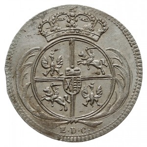 1/24 talara (grosz) 1754, Lipsk lub Drezno, z literą L ...