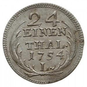 1/24 talara (grosz) 1754, Lipsk lub Drezno, z literą L ...