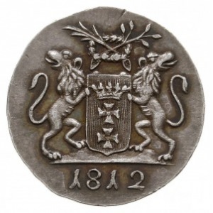 1 grosz 1812, Gdańsk, odbitka w srebrze 1.92 g, Plage 4...
