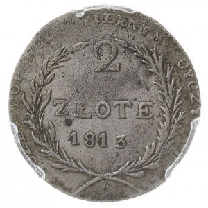 2 złote 1813, Zamość, odmiana z dłuższymi gałązkami wie...