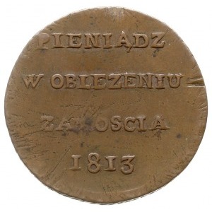 6 groszy 1813, Zamość, odmiana z napisem otokowym na re...