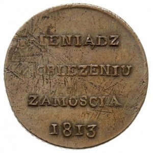 6 groszy 1813, Zamość, odmiana z napisem otokowym na re...