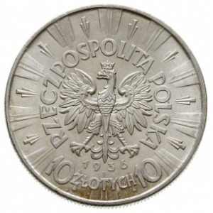 10 zlotych 1936, Warszawa, Józef Piłsudski, Parchimowic...