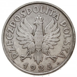 5 złotych 1925, Konstytucja, odmiana z 81 perełkami i z...