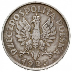 5 złotych 1925, Warszawa, “Konstytucja”, odmiana 100 pe...