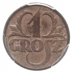 1 grosz 1933, Warszawa, Parchimowicz 101h, moneta w pud...