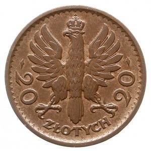 20 złotych 1925, Warszawa, Głowa Kobiety, miedź 4.59 g,...