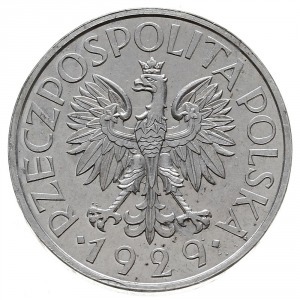 1 złoty 1929, Warszawa, wklęsły napis PRÓBA, aluminium ...