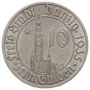 10 guldenów 1935, Berlin, Ratusz Gdański, Jaeger D.20, ...