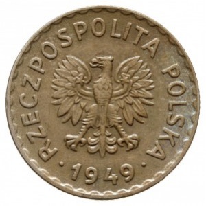1 złoty 1949, Warszawa, Parchimowicz 212.a, miedzioniki...