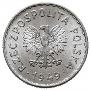 1 złoty 1949, Warszawa, Parchimowicz 212.b, aluminium, ...