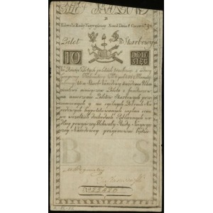 10 złotych polskich 8.06.1794, seria B, numeracja 25426...