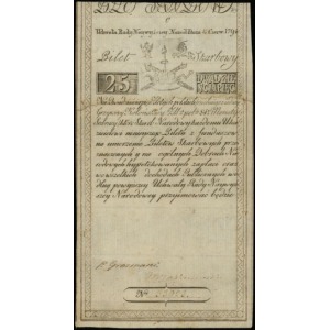 25 złotych polskich 8.06.1794, seria C, numeracja 33923...