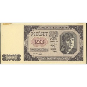 próbny druk w kolorze brązowo-różowym banknotu 500 złot...