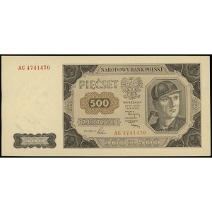 500 złotych 1.07.1948, seria AC, numeracja 4741470, Luc...