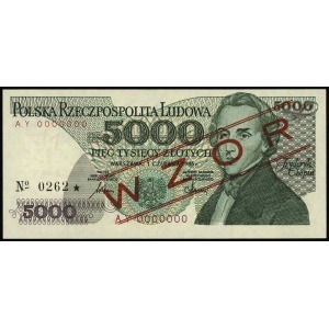 5.000 złotych 1.06.1986, seria AY, numeracja 0000000, c...