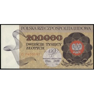 200.000 złotych 1.12.1989, seria D, numeracja 0400097, ...