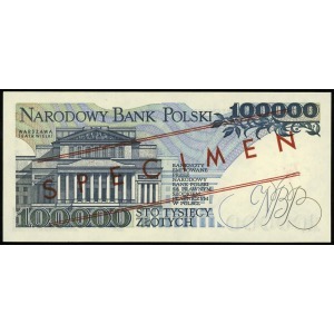 100.000 złotych 1.02.1990, seria A, numeracja 0000000, ...