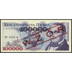 100.000 złotych 16.11.1993, seria A, numeracja 0000000,...