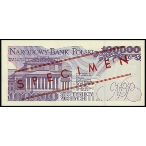 100.000 złotych 16.11.1993, seria A, numeracja 0000000,...