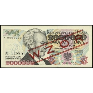 2.000.000 złotych 16.11.1993, seria A, numeracja 000000...