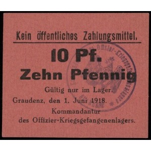 zestaw bonów 10 fenigów, 1, 2 i 5 marek 1.06.1918 oraz ...