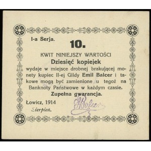 Łowicz, Emil Balcer - kupiec II-ej Gildy, 10, 20 i 50 k...