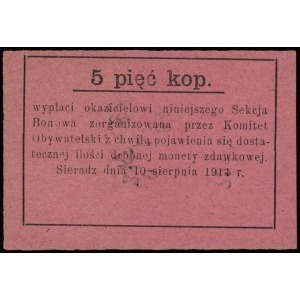 Sieradz, Komitet Obywatelski, 5 i 10 kopiejek 10.08.191...
