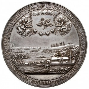 medal autorstwa J. Höhna sen. na Pokój w Oliwie 1660 r,...