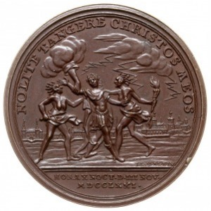 medal autorstwa I. L. Oexleina z 1771 roku wybity z oka...