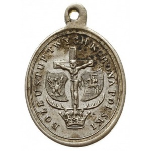 owalny medalik z uszkiem z 1861 roku wybity na 292 rocz...