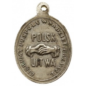 owalny medalik z uszkiem z 1861 roku wybity na 292 rocz...