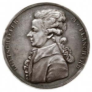 niesygnowany medal z 1789 roku poświęcony przelotowi ba...