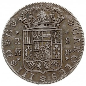 8 reali 1762 JP, Madryt, Dav. 1699, Cayon 11904, srebro...