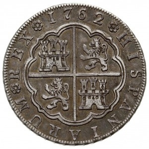 8 reali 1762 JP, Madryt, Dav. 1699, Cayon 11904, srebro...