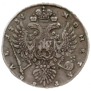 rubel 1734, Kadashevsky Dvor (Moskwa), popiersie typu h...