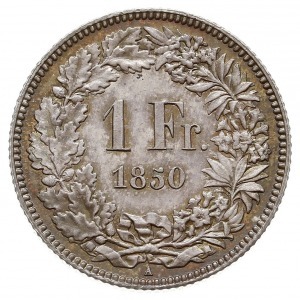 1 frank 1850 A, Paryż, HMZ 2-1203.a, piękny egzemplarz ...