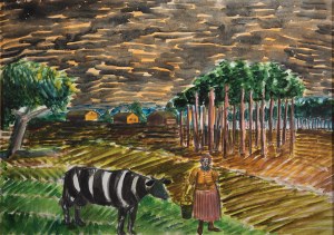 Jarosław Modzelewski (1955), „Krowa, kobieta, Mazowsze”, Z CYKLU: POWÓDŹ, 1997 r.